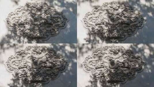 北京颐和园石壁龙光影石龙雕刻延时高清在线视频素材下载