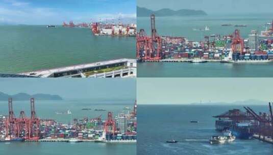 航拍深圳蛇口港高清在线视频素材下载