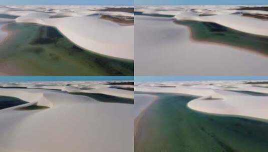 巴西标志性的雨水湖和沙丘。Lencois Maranhens巴西。高清在线视频素材下载