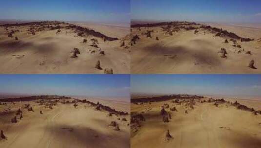 青海俄博梁雅丹 火星地貌航拍高清在线视频素材下载