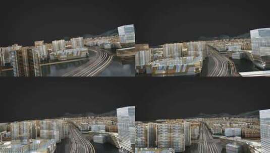 航拍城市建筑大景动画素材高清在线视频素材下载