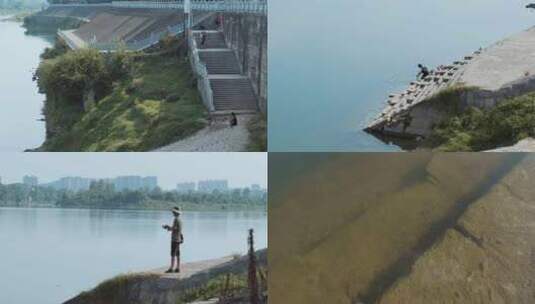 湘江边古老青条石老码头高清在线视频素材下载