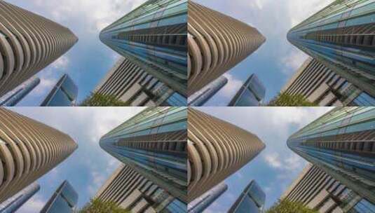 仰视摩天大楼广州珠江新城高清在线视频素材下载