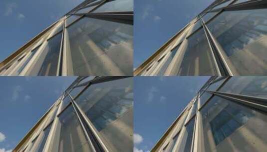 仰拍上海保利大剧院建筑框架空镜高清在线视频素材下载
