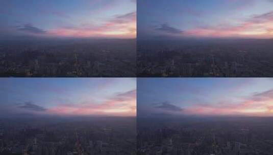 福建福州城市清晨日出彩霞航拍高清在线视频素材下载