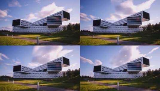 挪威奥斯陆Equinor办公楼的日间延时（现代建筑）高清在线视频素材下载