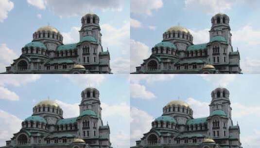 保加利亚索非亚亚历山大涅夫斯基教堂高清在线视频素材下载