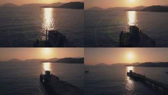 海面日落 海边夕阳 海边日落高清在线视频素材下载