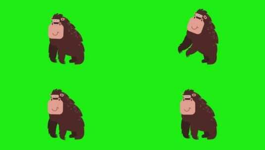 卡通大猩猩动画高清在线视频素材下载