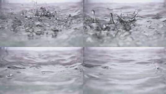 水 清澈的水滴落入水面高清在线视频素材下载