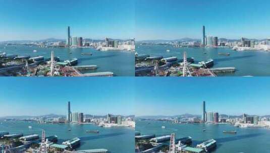 香港维多利亚港航拍香港中环高清在线视频素材下载