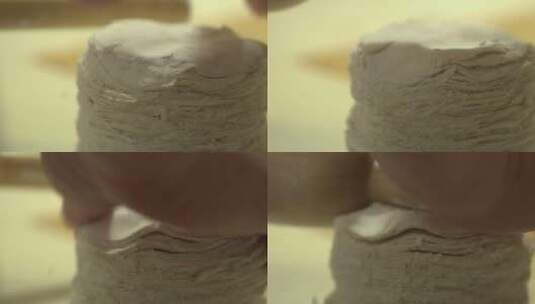 烧麦制作擀面高清在线视频素材下载