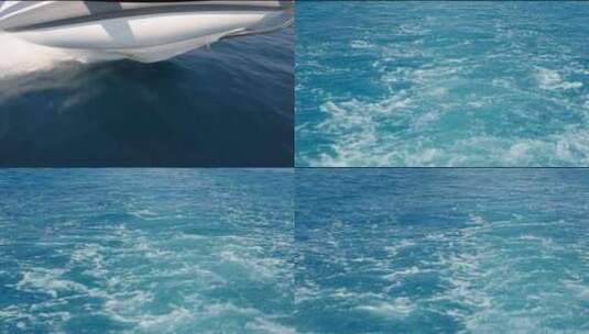游艇航行浪花游轮飞艇大海海面海高清在线视频素材下载