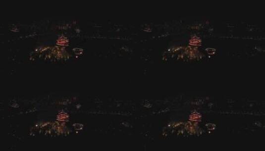杭州风光城隍阁城区过年夜景高清在线视频素材下载