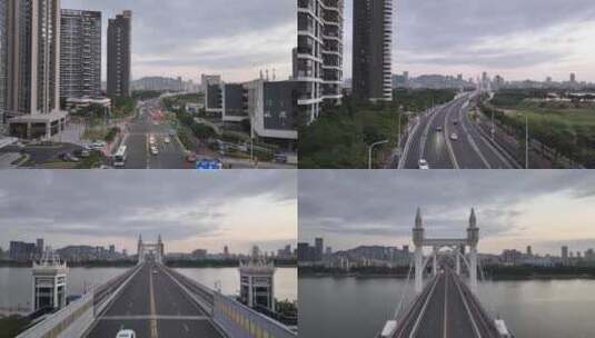 珠海白石桥穿桥航拍高清在线视频素材下载