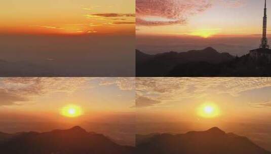 南岳衡山祝融峰日出日落高清在线视频素材下载