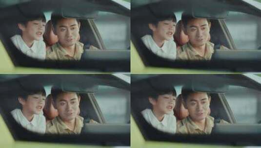 一家人车内对话高清在线视频素材下载