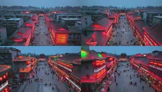 春节里的河北省邢台市清风楼夜景高清在线视频素材下载