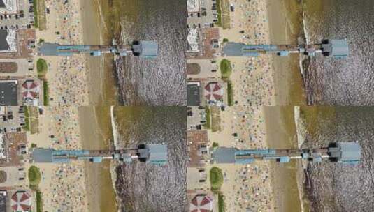 缅因州海岸老果园码头的高空无人驾驶飞机照高清在线视频素材下载