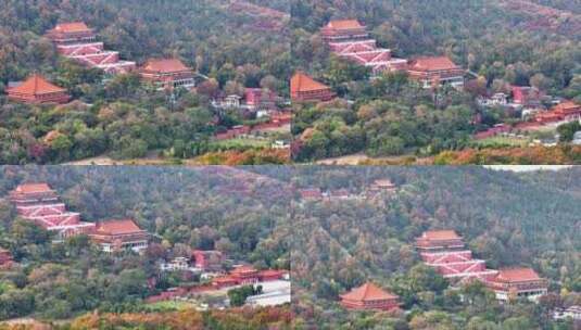 航拍马鞍山市小九华寺高清在线视频素材下载