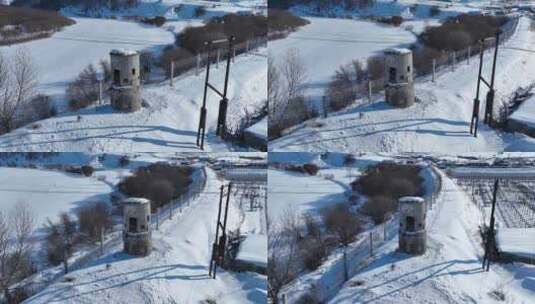 内蒙古牙克石扎敦河畔大铁桥碉堡高清在线视频素材下载
