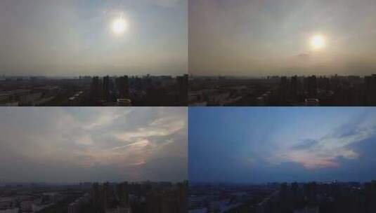 城市黄昏日落云朵延时摄影视频素材高清在线视频素材下载