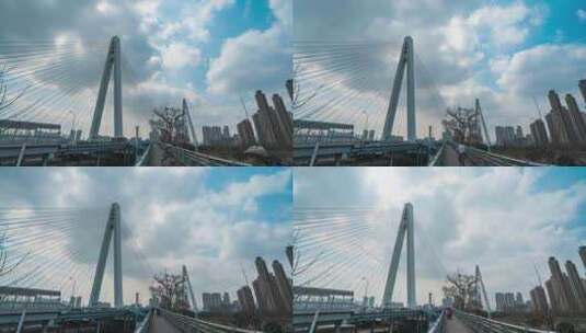 武汉汉江大桥延时高清在线视频素材下载
