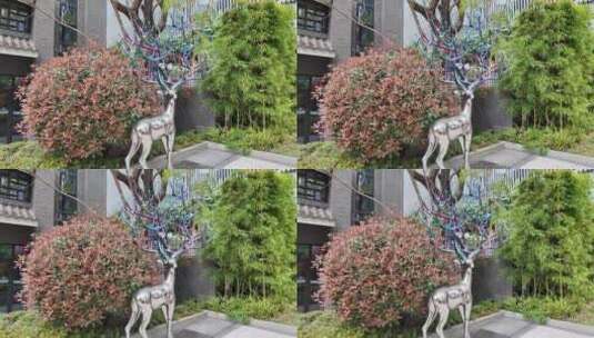 泉州晋江利郎创意园餐饮建筑白天植物装饰高清在线视频素材下载