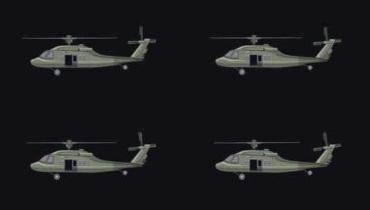 军用直升机动画1080p高清在线视频素材下载