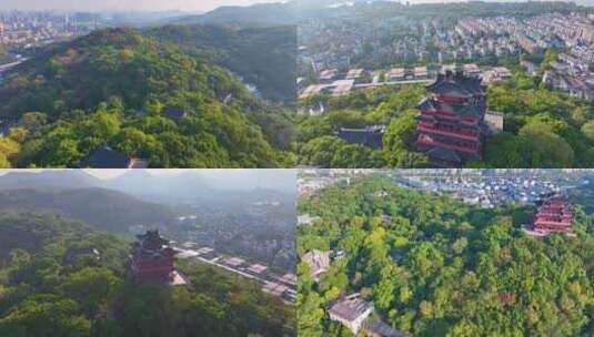 杭州城隍阁景区航拍上城区风景风光视频素材高清在线视频素材下载