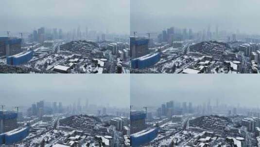 济南高新区雪景高清在线视频素材下载