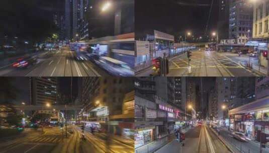 香港双层巴士移动延时高清在线视频素材下载