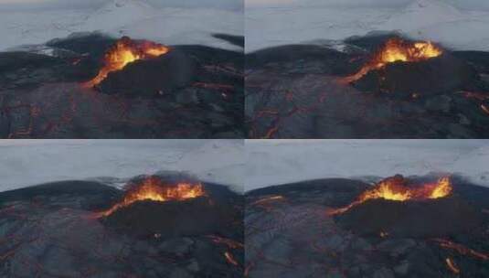 冰岛火山爆发航拍高清在线视频素材下载