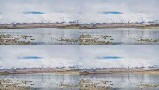新疆克州阿克陶喀拉库勒湖 湖泊雪山8K延时高清在线视频素材下载