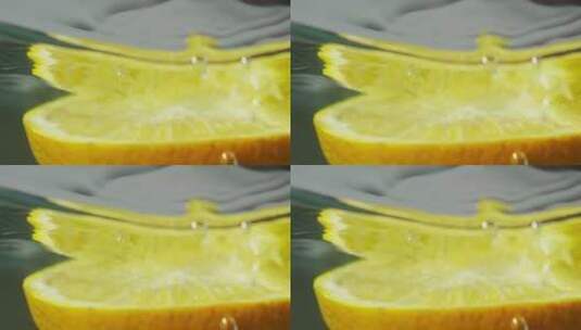 柠檬片漂浮在水中高清在线视频素材下载