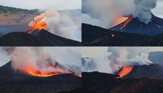 震撼火山喷发自然奇观高清在线视频素材下载