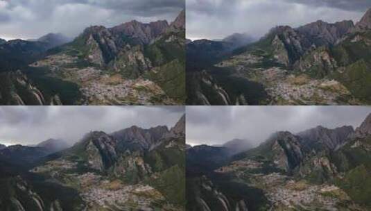 甘南迭部县扎尕那暴雨来临航拍延时高清在线视频素材下载