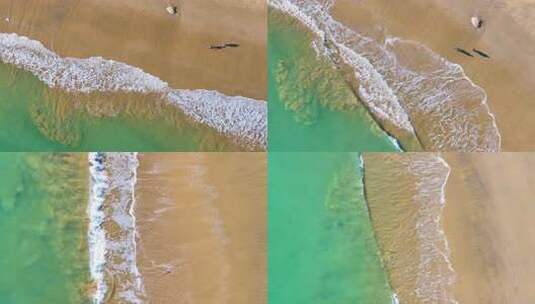 大海海边海水海浪沙滩海滩航拍海岸线风景唯高清在线视频素材下载