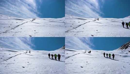 雪山攀登徒步旅行高清在线视频素材下载