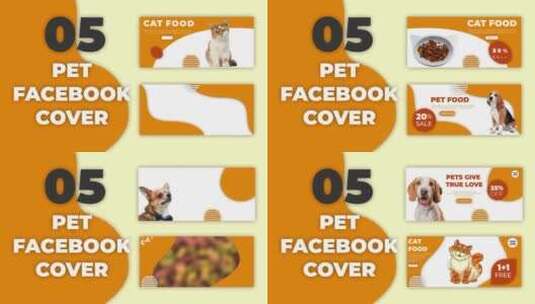 宠物Facebook封面包卡通动画AE模板高清AE视频素材下载
