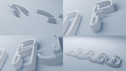 简约清新3D绘画描边LOGO4KAE工程高清AE视频素材下载