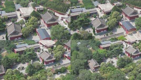 航拍洛阳龙门十寺之一广化寺高清在线视频素材下载