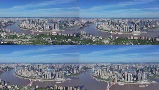 重庆朝天门渝中区地标建筑航拍高清在线视频素材下载