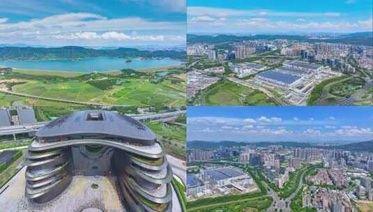 光明深圳科学馆光明城市延时航拍高清在线视频素材下载