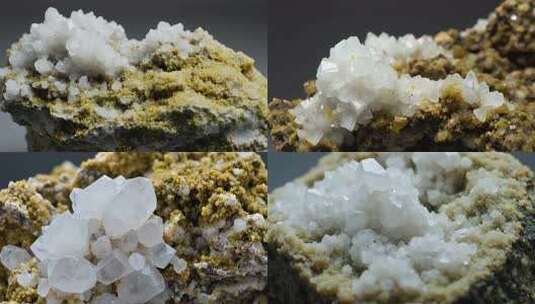 晶莹矿石微距特写高清在线视频素材下载