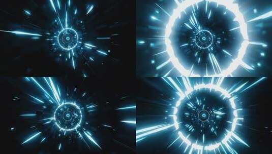 蓝色科技感隧道穿梭画面高清在线视频素材下载