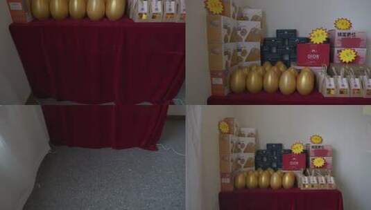 室内红布桌脚特写高清在线视频素材下载