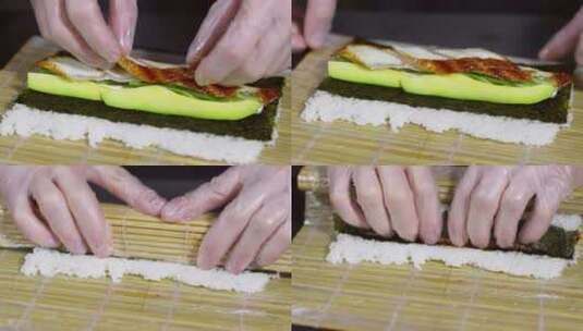 寿司制作 寿司卷高清在线视频素材下载