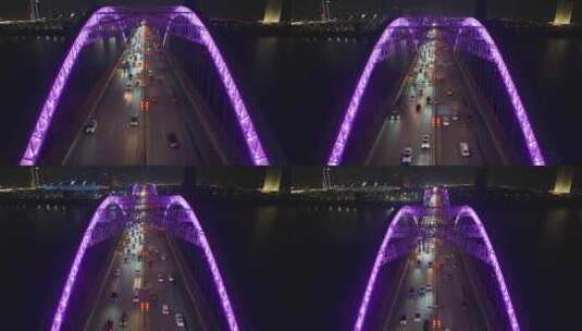 城市晚高峰车流穿梭桥梁高清在线视频素材下载