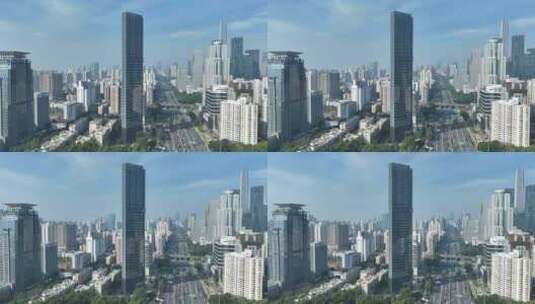 深圳滨河大道航拍紫元元大厦城市建筑风光高清在线视频素材下载